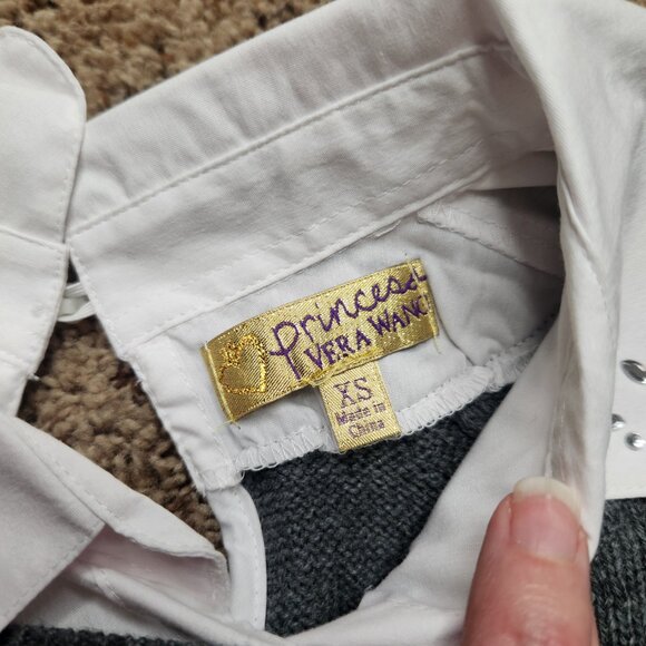 Princess Vera Wang Mock Button Sweater Blouse Top - Picture 5 of 7